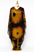Hand Painted Glitter Toub - Black Sunburst