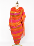 Hand Painted Glitter Toub - Orange and Pink Geometric
