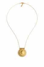 Traditional Necklace - Bar with Large Coin Floral Border