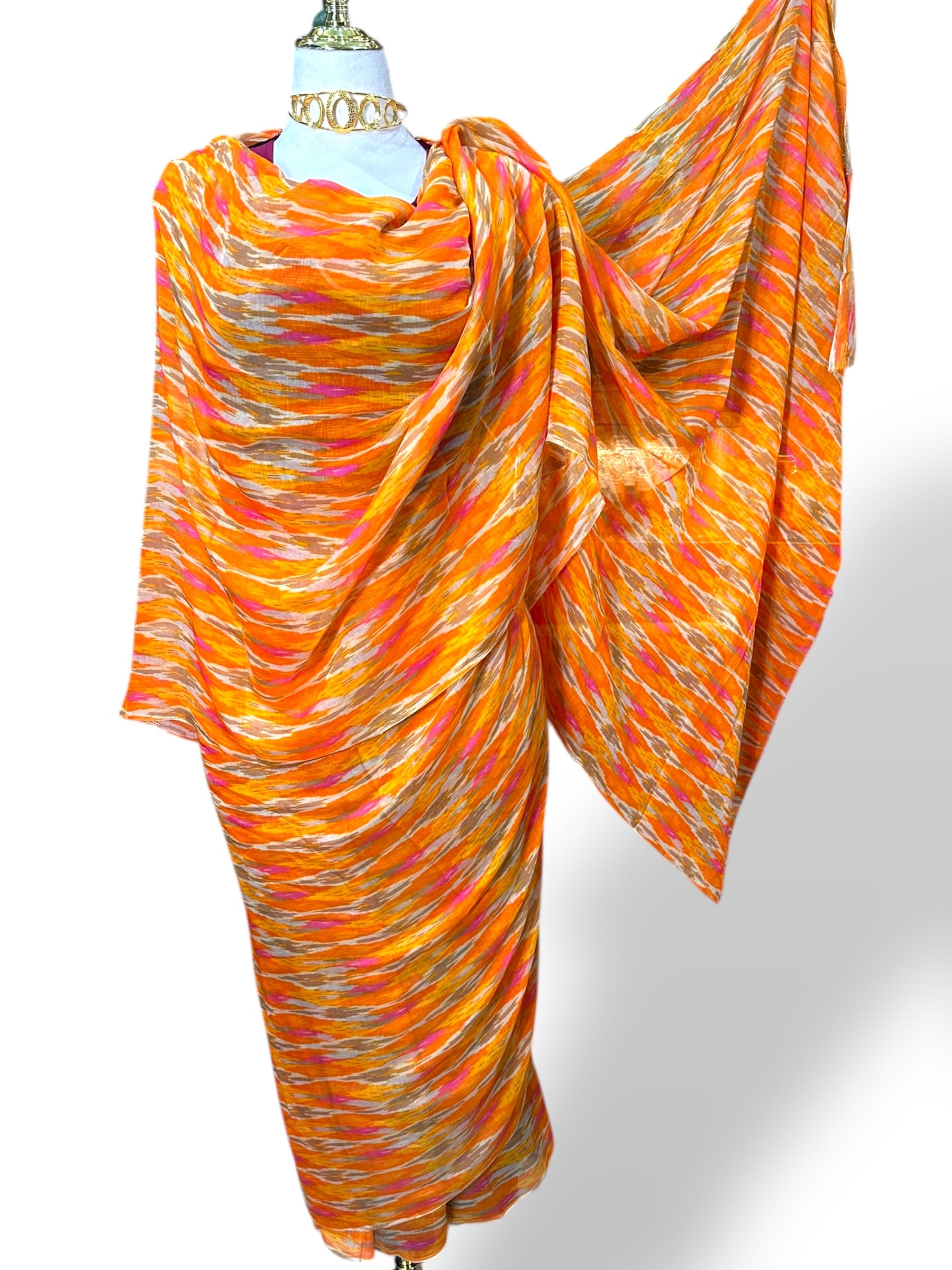 Cotton Blend Toub - Orange Sunset