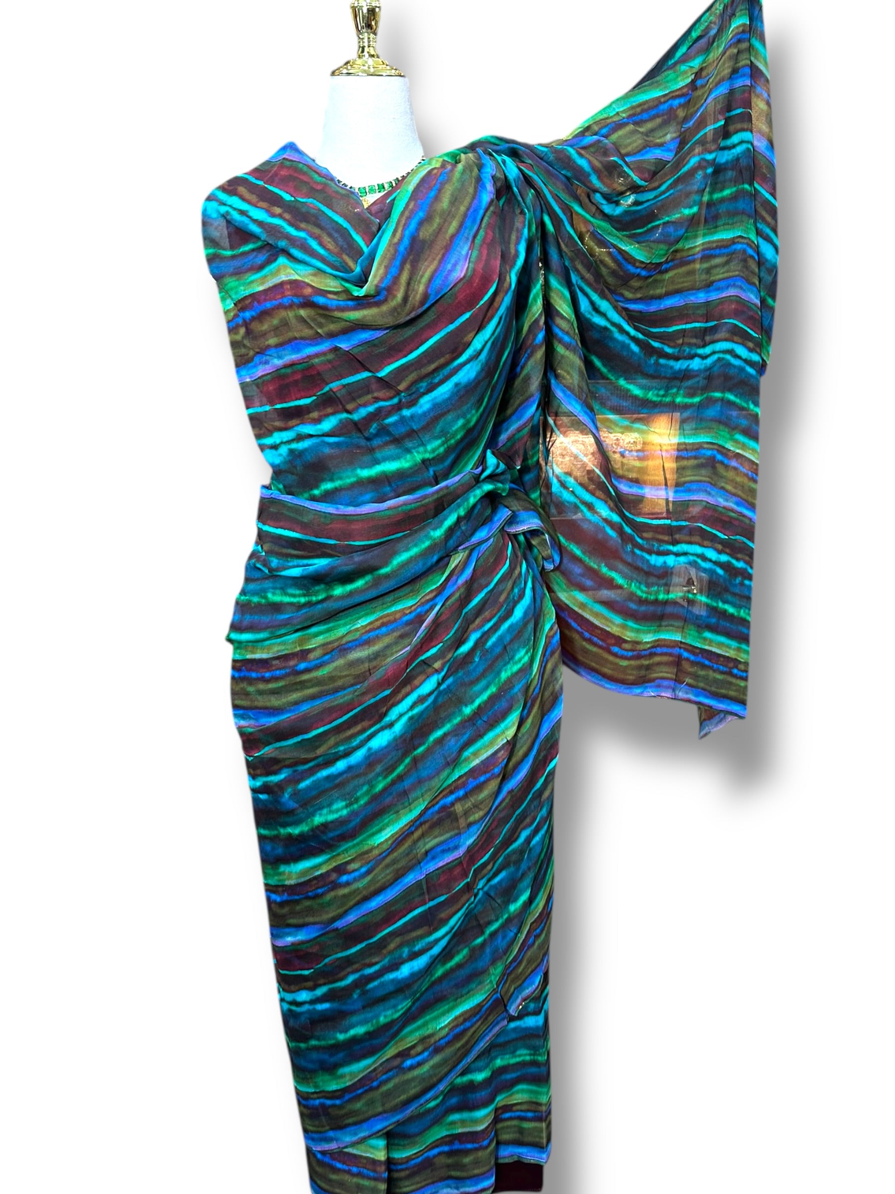 Cotton Blend Toub - Ocean Waves