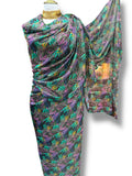 Gold Thread Chiffon Georgette Toub - Tropical Nights