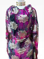 Silk Chiffon with Jacquard - Prismatic Floral (Pink and Grey)