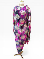 Silk Chiffon with Jacquard - Prismatic Floral (Pink and Grey)