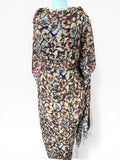 Silk Chiffon with Jacquard  - Soft Blossoms (Black/Amber)