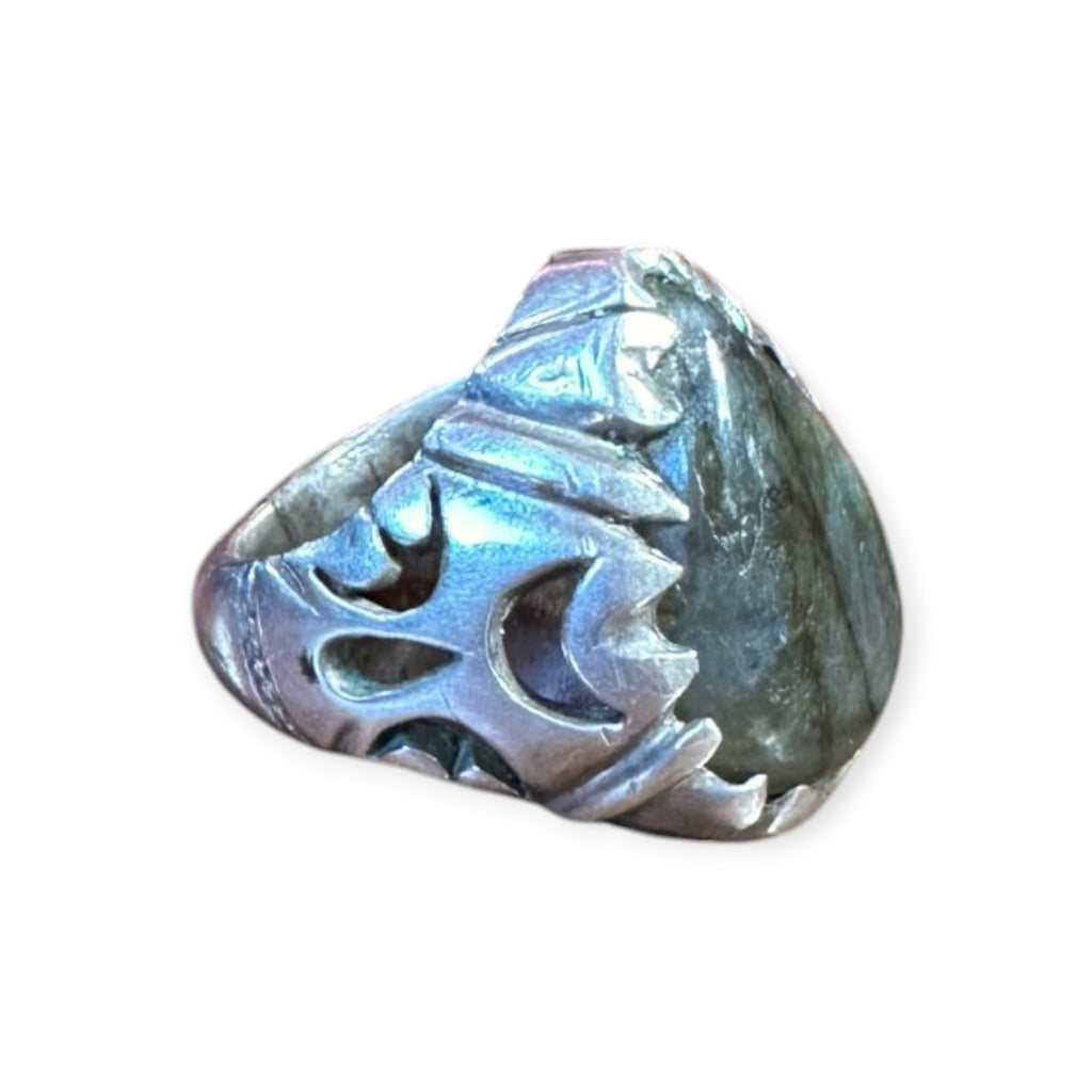 Mens Silver Ring - Labrodorite (Size V 1/2)