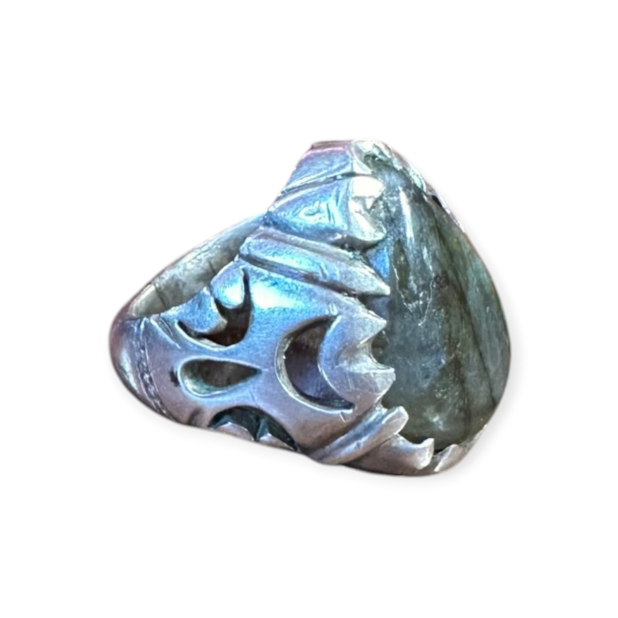 Mens Silver Ring - Labrodorite (Size V 1/2)