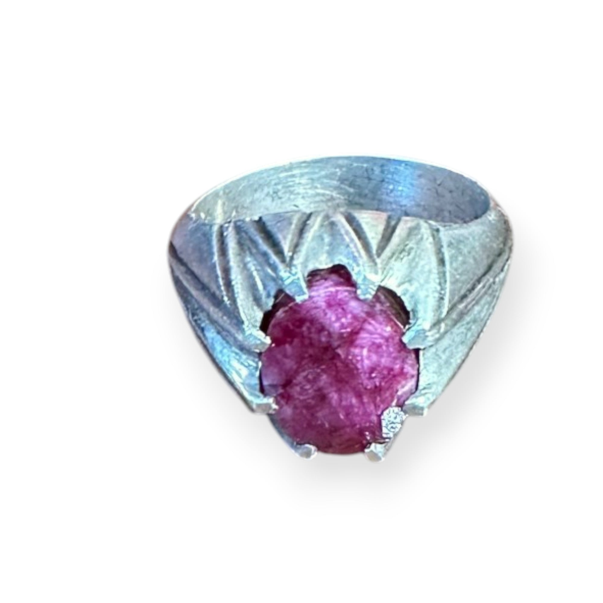 Mens Silver Ring - Aqeeq (Size X 1/2)
