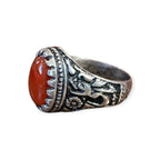 Mens Silver Ring - Carnelian (Size Z+1)