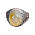 Mens Silver Ring - Yellow Agate (Size X)