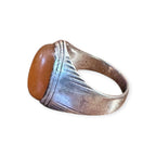 Mens Silver Ring - Carnelian (Size S 1/2)