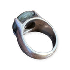 Mens Silver Ring - Labrodorite (Size R)