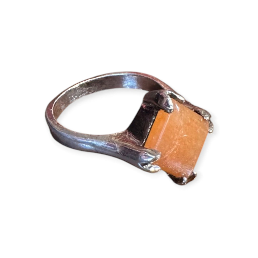 Mens Silver Ring - Carnelian (Size S)