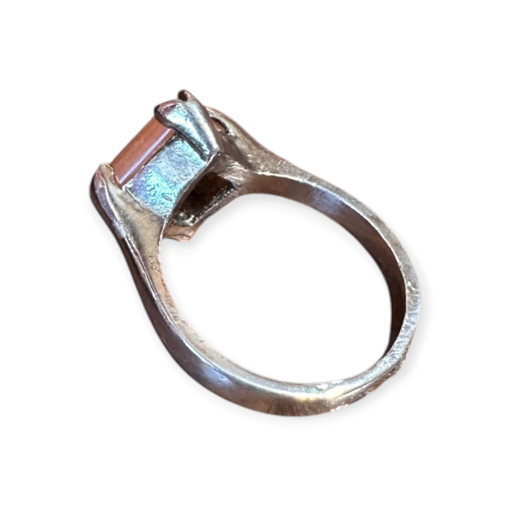 Mens Silver Ring - Carnelian (Size S)