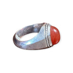 Mens Silver Ring - Carnelian (Size T 1/2)