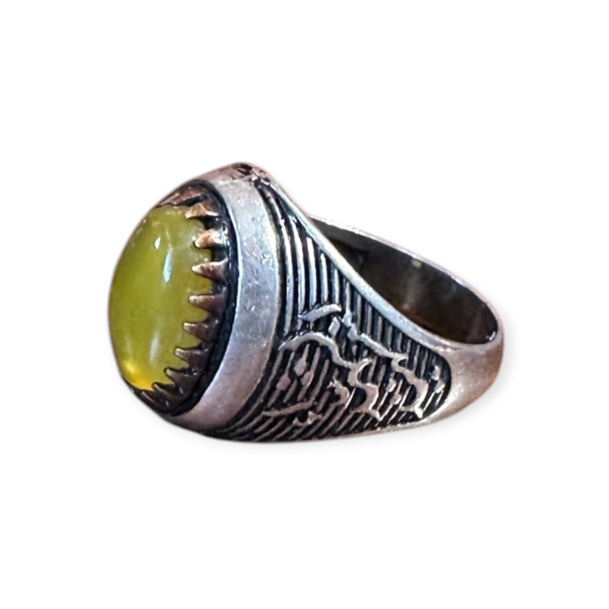 Mens Silver Ring - Cat's Eye Apatite (Size Y)