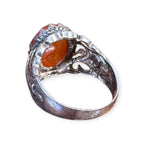 Mens Silver Ring - Carnelian (Size W)