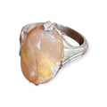 Mens Silver Ring - Honey Agate (Size T 1/2)