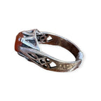 Mens Silver Ring - Engraved Carnelian (Size V)