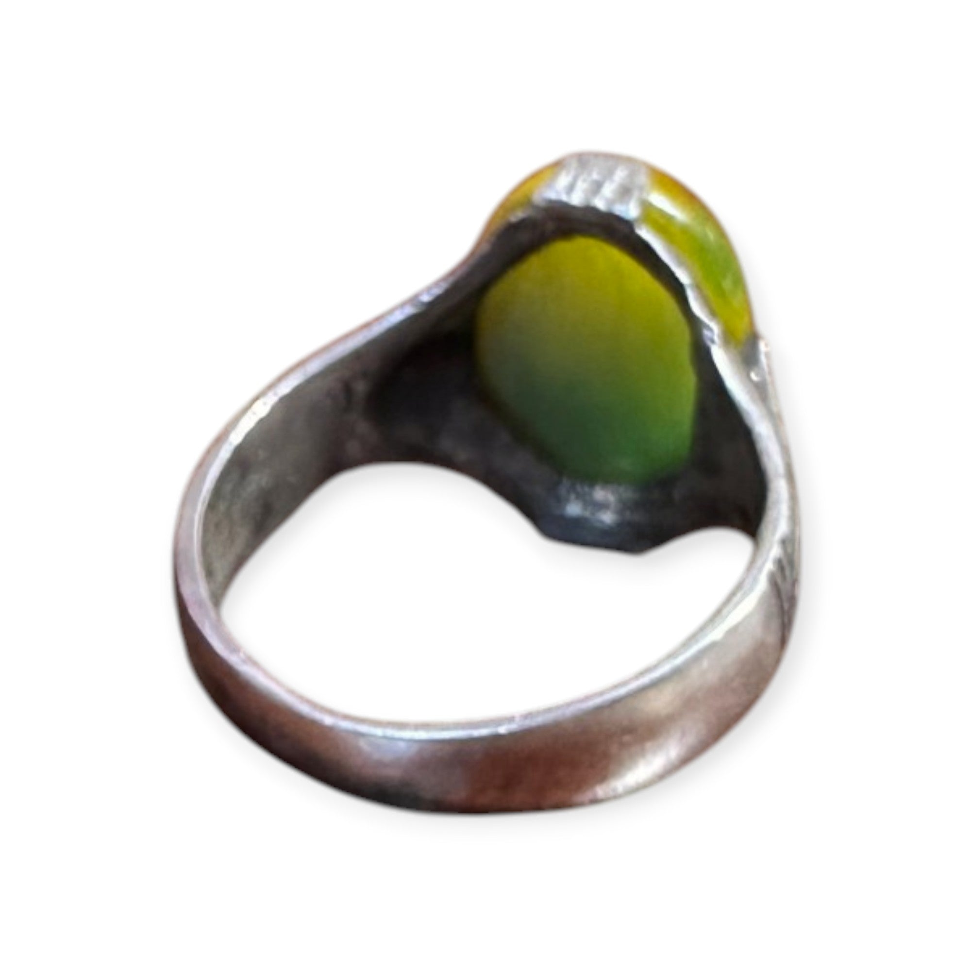 Mens Silver Ring - Cat's Eye Apatite (Size X)