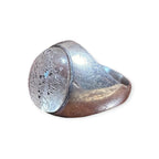Mens Silver Ring - Engraved Clear Quartz (Size U 1/2)