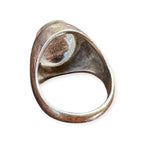 Mens Silver Ring - Engraved Clear Quartz (Size U 1/2)