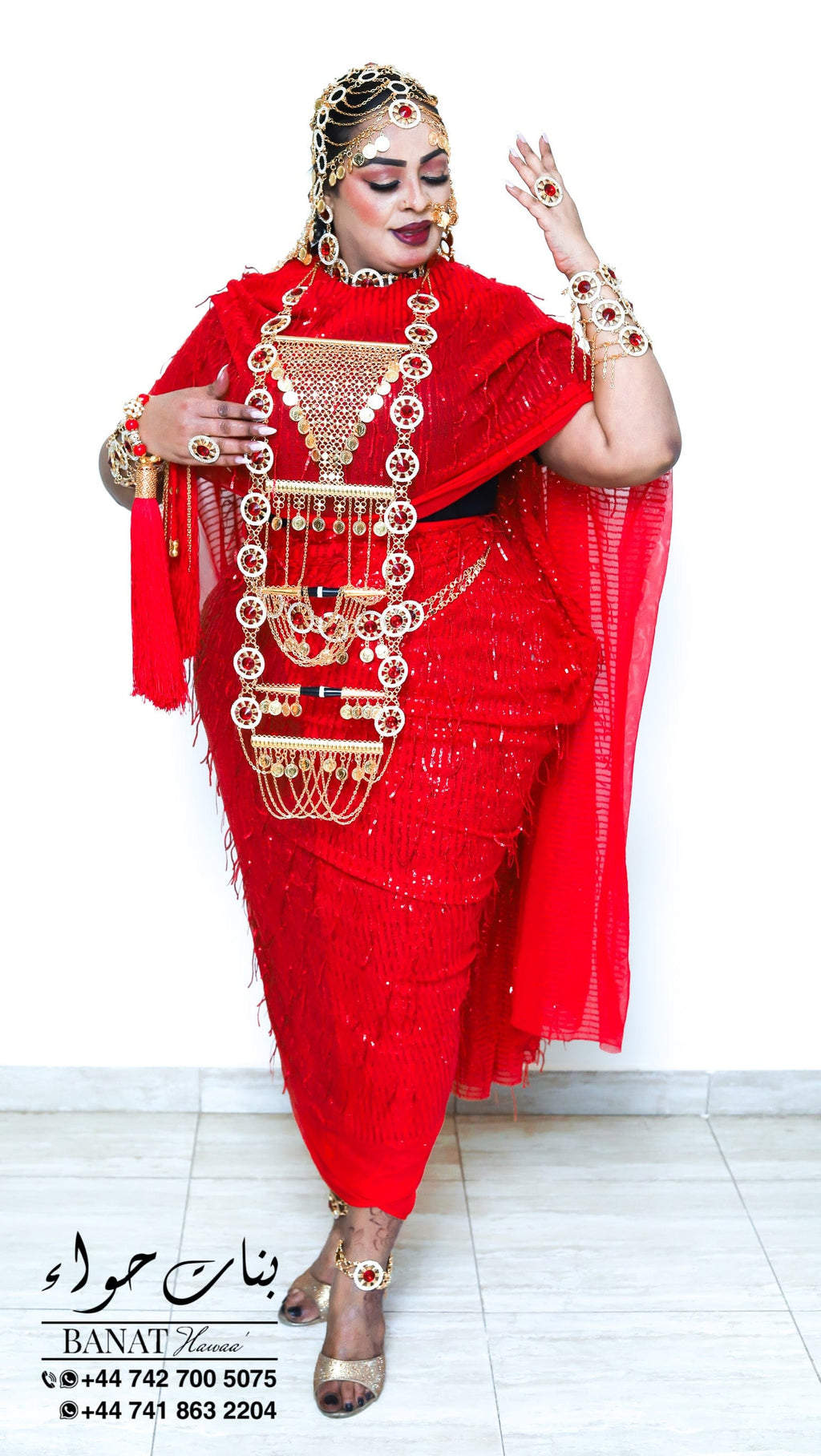 Rental - Gedla (No Hair) with Large Ruby Detailing