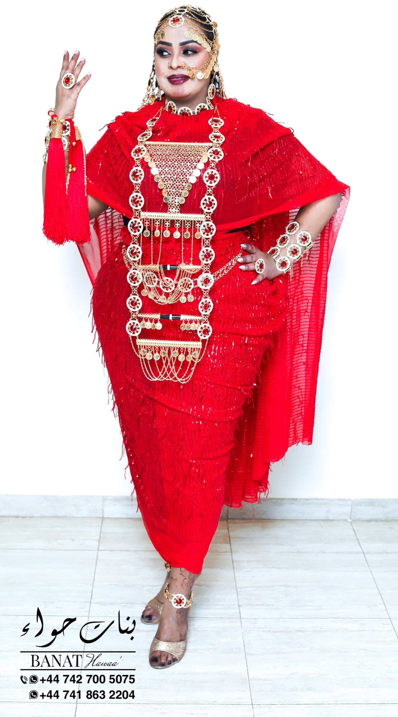 Rental - Gedla (No Hair) with Large Ruby Detailing