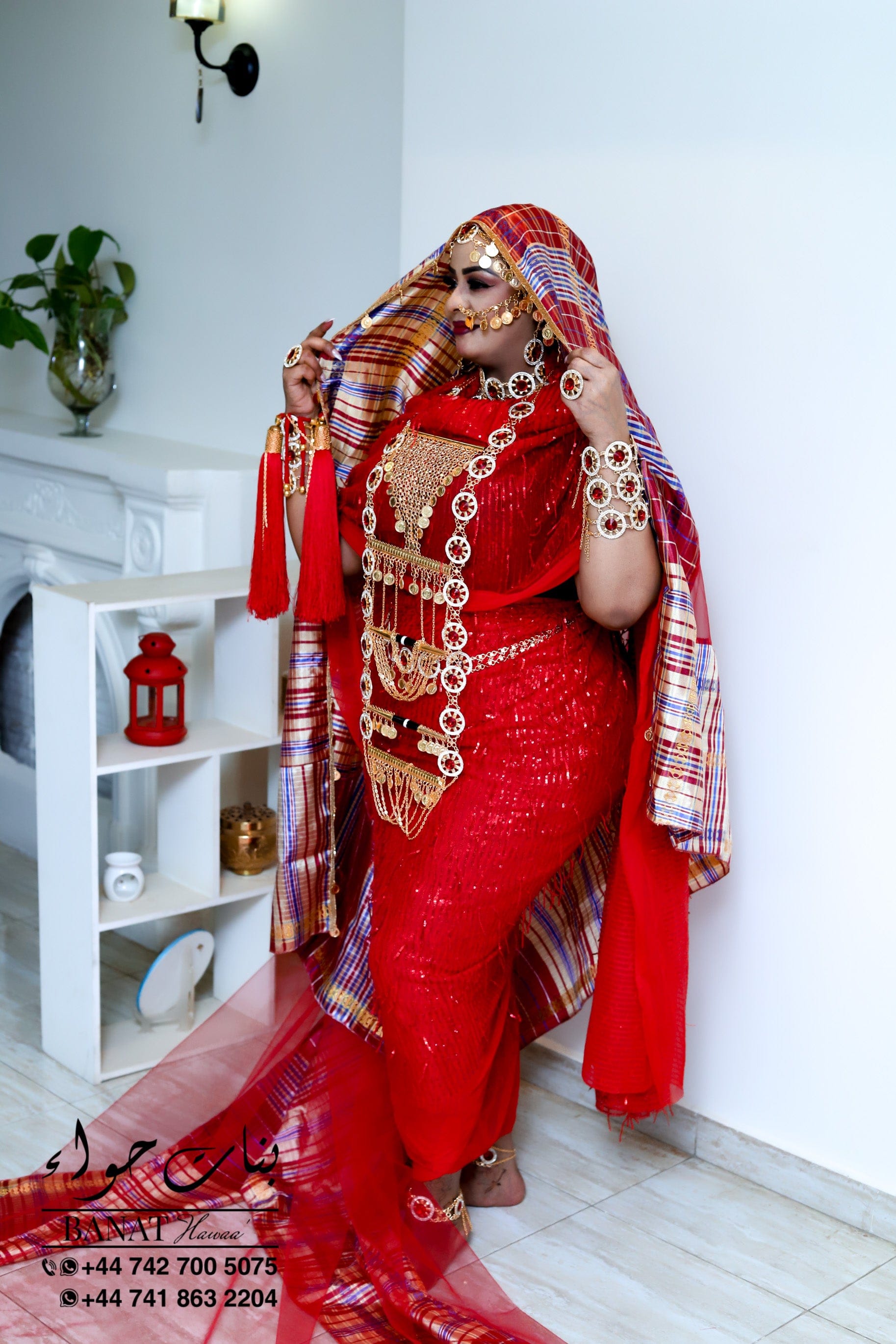 Rental - Gedla (No Hair) with Large Ruby Detailing