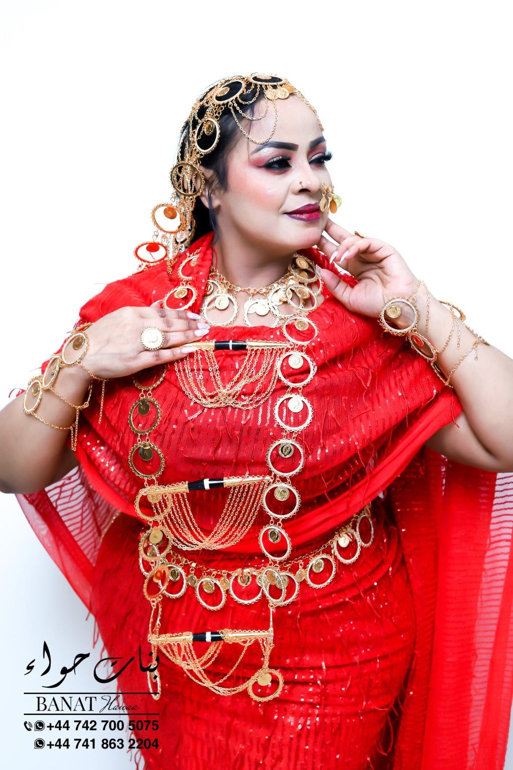 Rental - Gedla (No Hair) Double Layered Ring and Coin Style