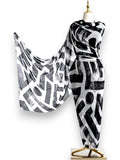Voile Toub - Monochrome Abstract Brushstrokes