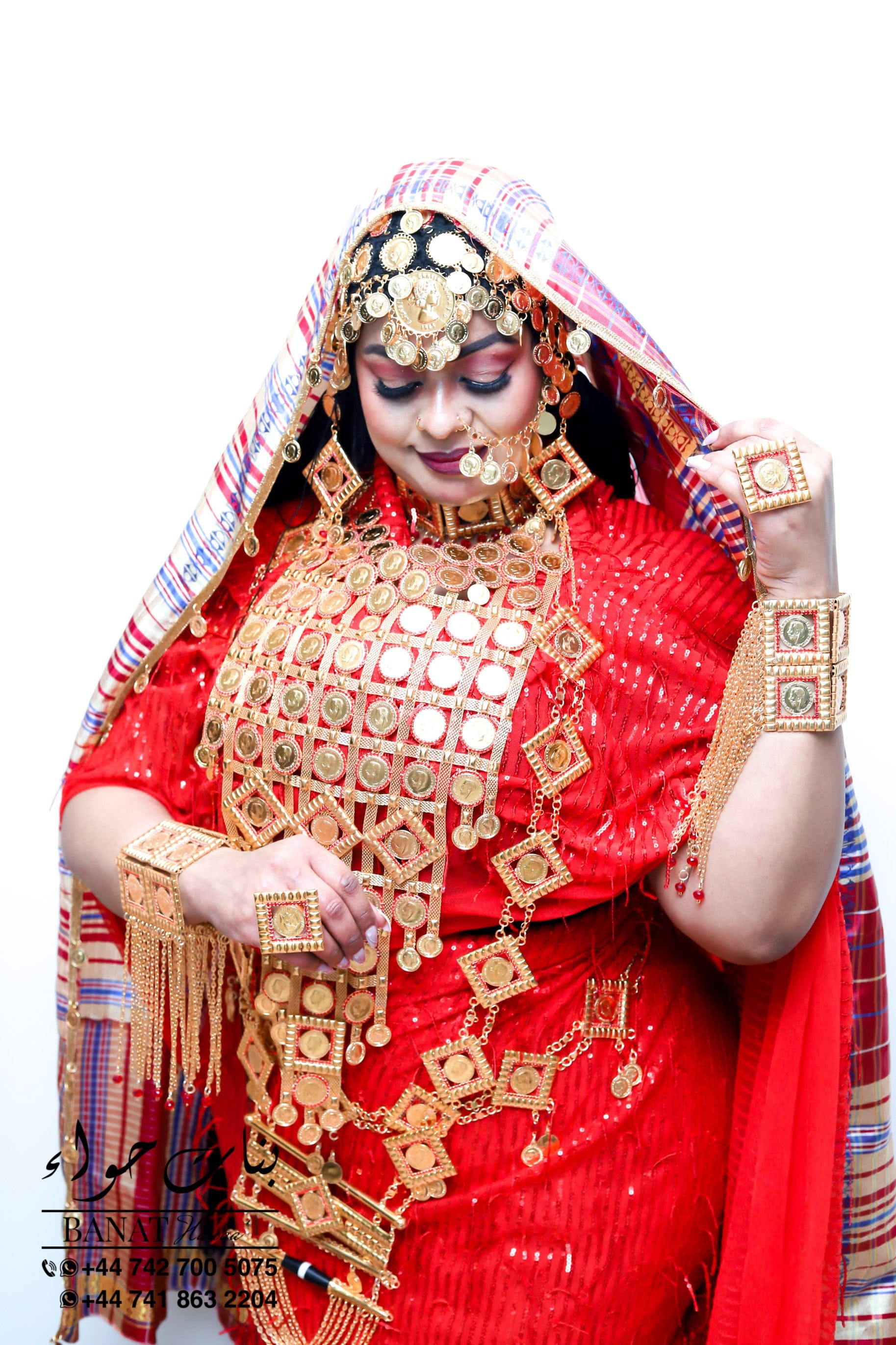 Rental - Gedla with Coin Accessories with Red Crystal Detailing