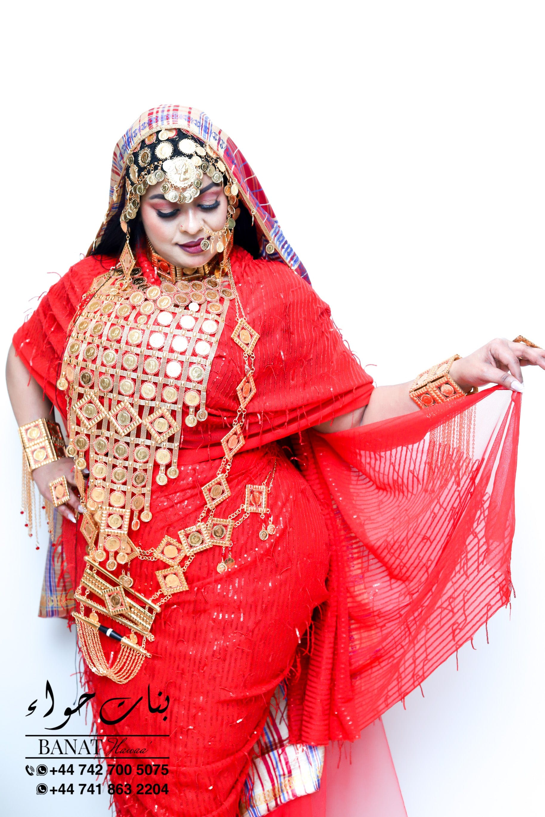 Rental - Gedla with Coin Accessories with Red Crystal Detailing