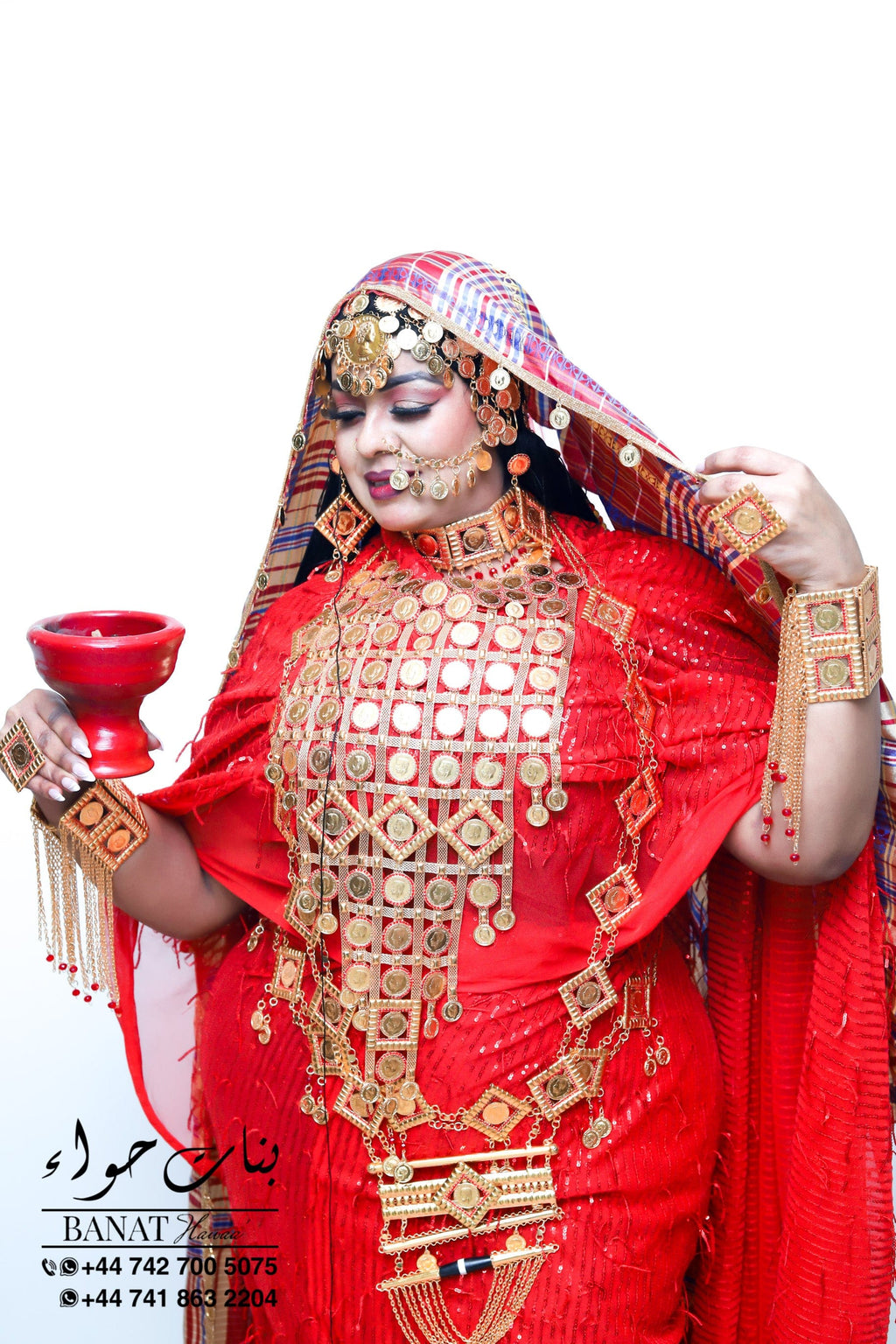 Rental - Gedla with Coin Accessories with Red Crystal Detailing