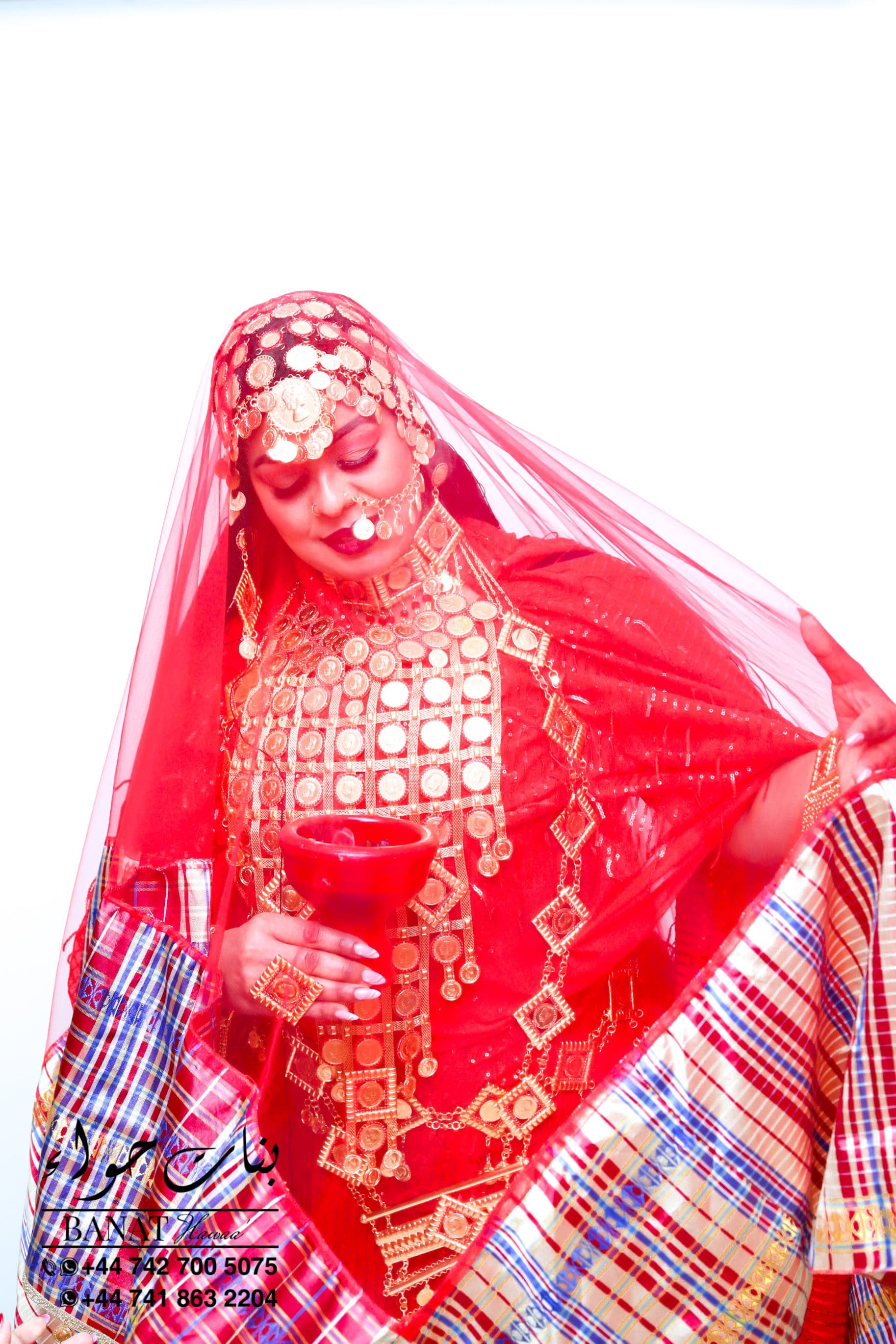 Rental - Gedla with Coin Accessories with Red Crystal Detailing