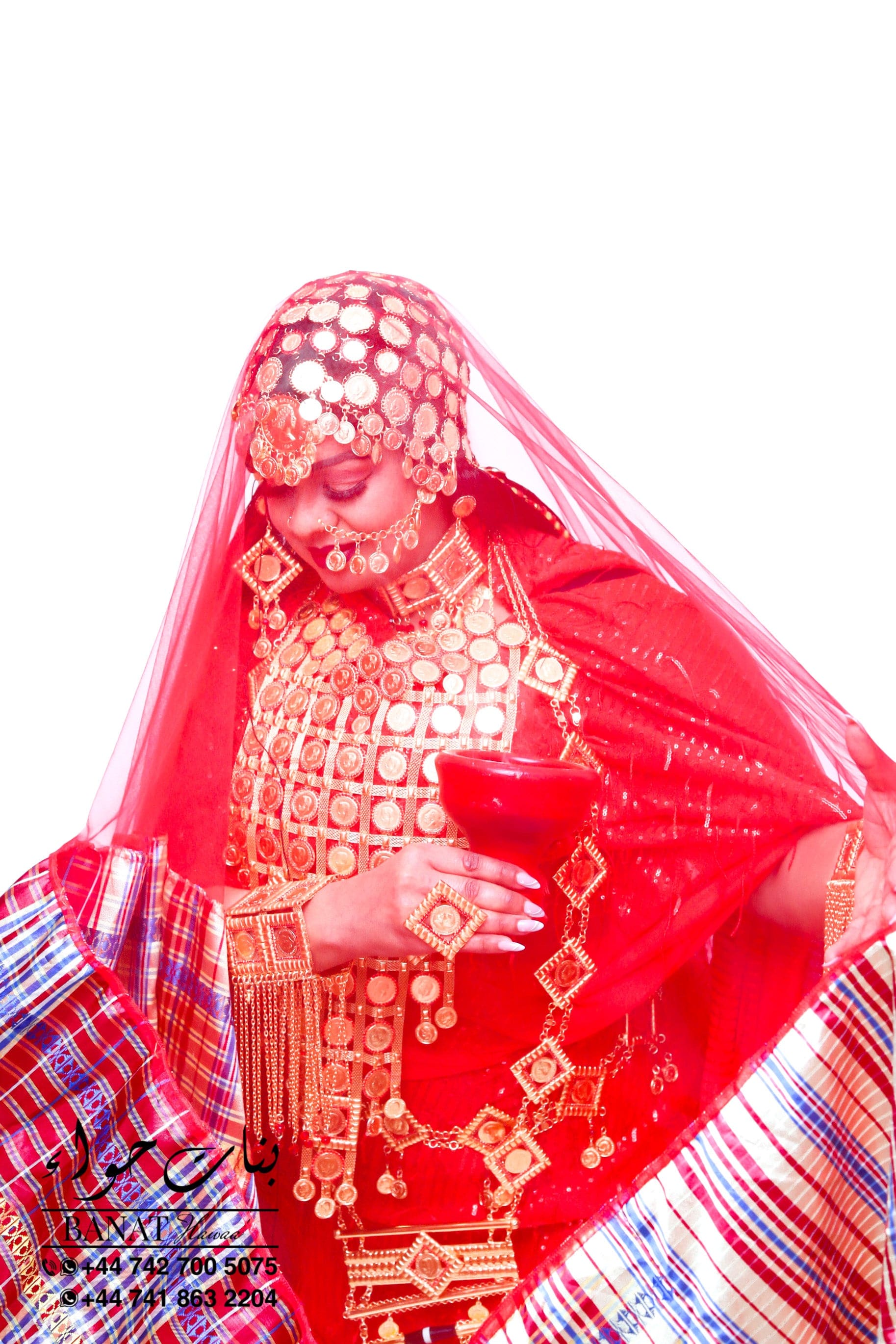 Rental - Gedla with Coin Accessories with Red Crystal Detailing