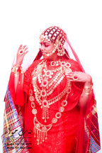Rental - Gold Coins Gedla with Red Crystal Detailing
