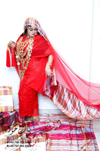 Rental - Gold Coins Gedla with Red Crystal Detailing