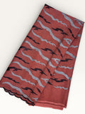 Embroidered Swiss Cotton Toub - Rosewood Wave Toub