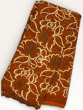 Embroidered Swiss Cotton Toub - Rose Garnet Floral Gold Toub