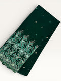 Embroidered Swiss Cotton Toub - Deep Forest Floral Lace Toub
