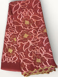 Embroidered Swiss Cotton Toub - Plum Floral Medallion Toub