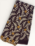 Embroidered Swiss Cotton Toub - Brown Floral Gold Toub