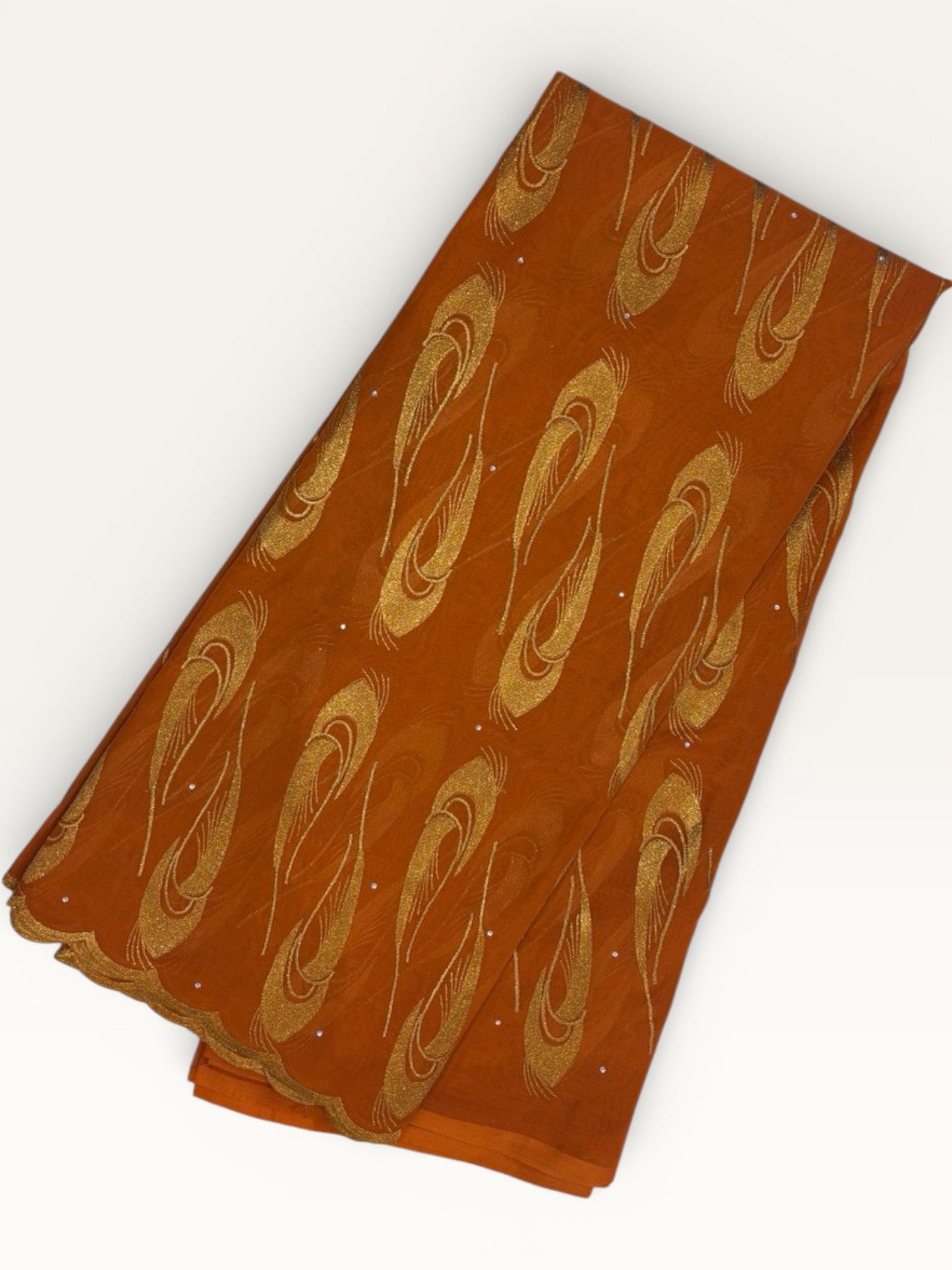 Embroidered Swiss Cotton Toub - Amber Swirl Embroidered Toub