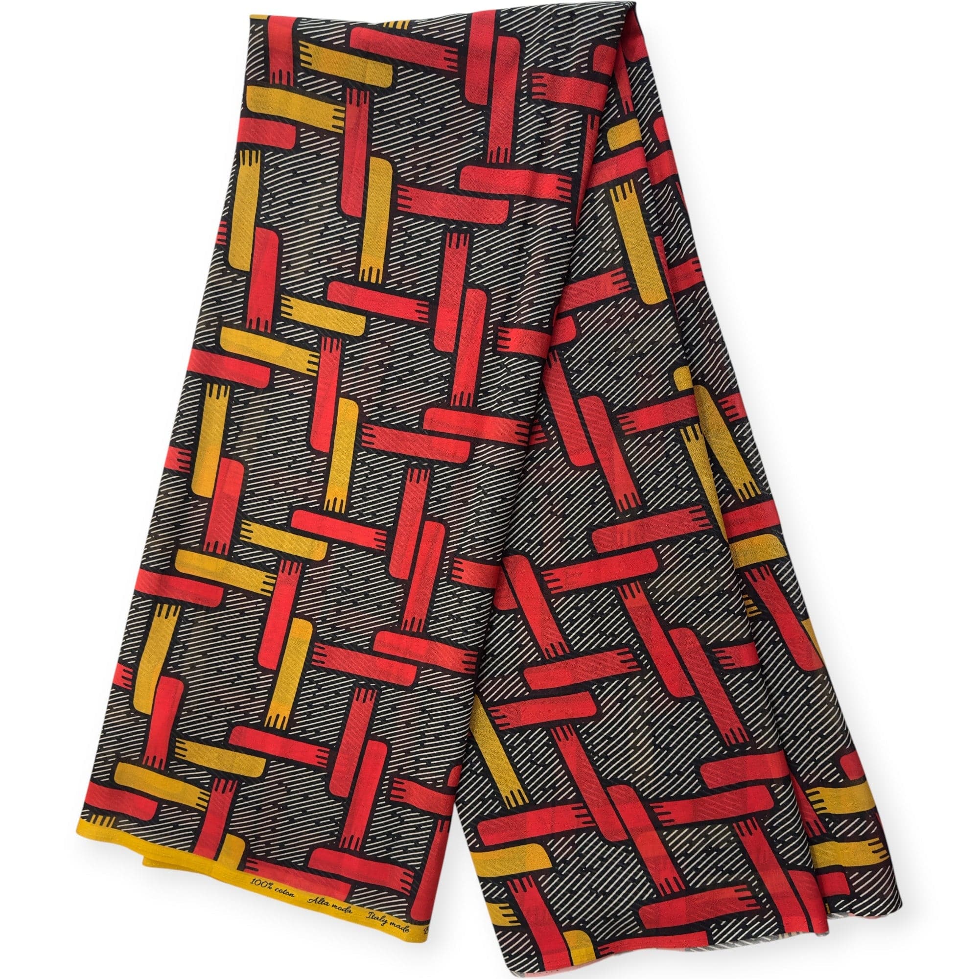 Alta Moda - Black Squares Braided Yellow and Red