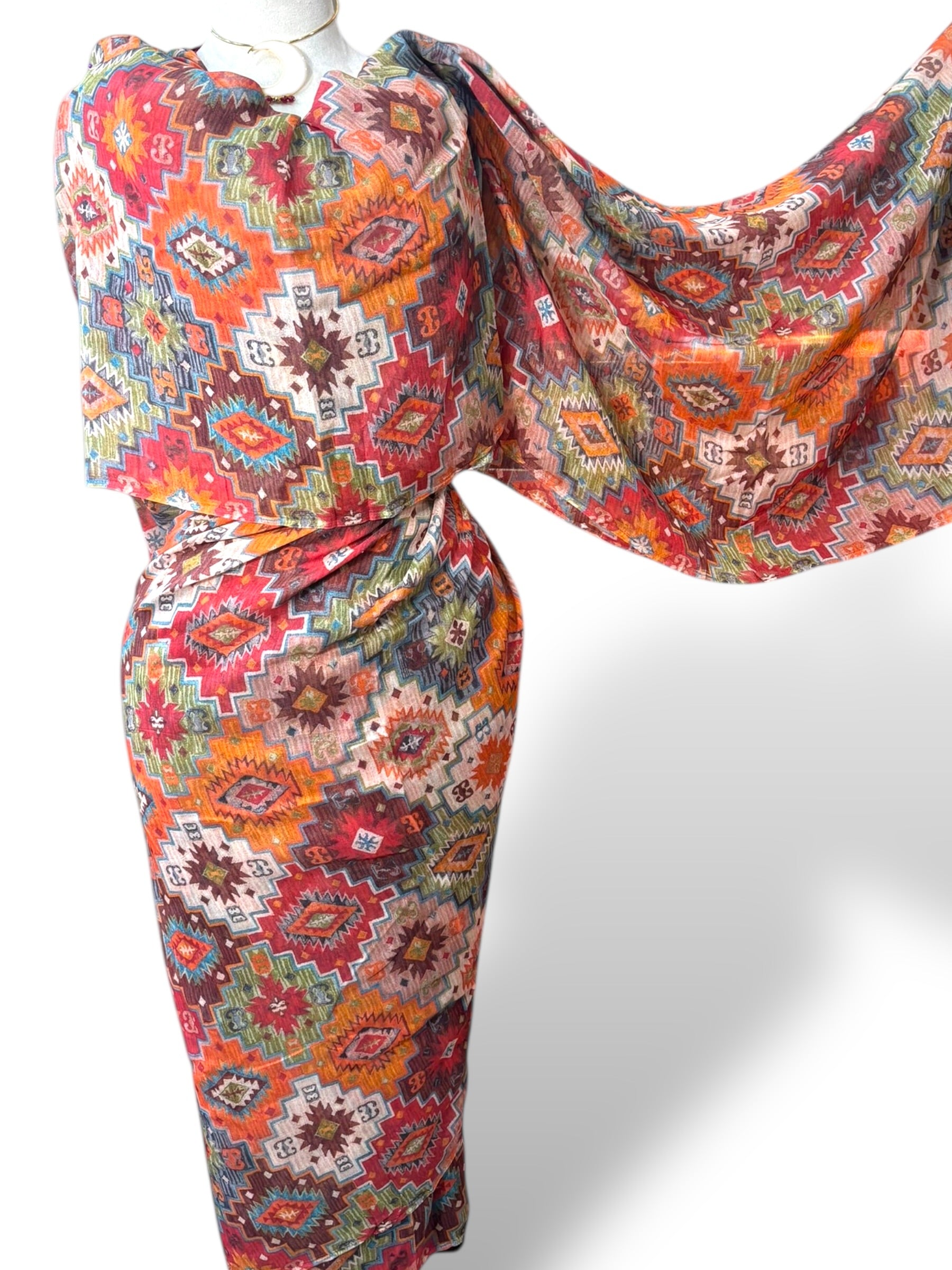 Cotton Blend Toub - Autumn Tapestry