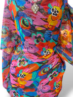 Gold Thread Georgette Chiffon Toub - Vivid Floral