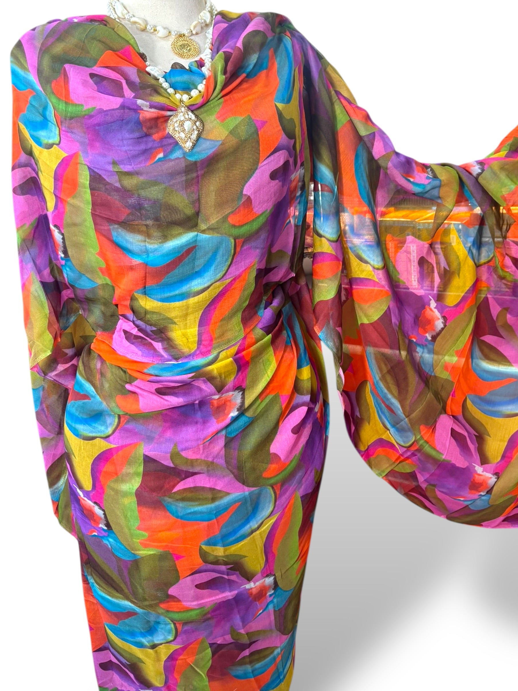 Cotton Blend Toub - Warm Floral