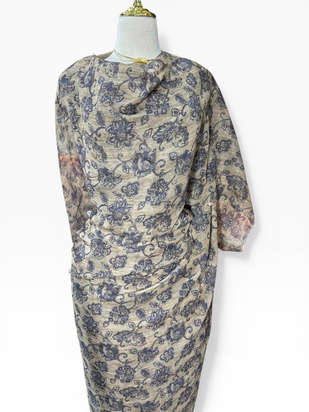 Cotton Blend Toub - Hazel Navy Floral