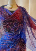 Crystal French Hand-Dyed Chiffon - Blue/Pink